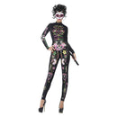 Sugar Skull Cat Costume Black Adult
