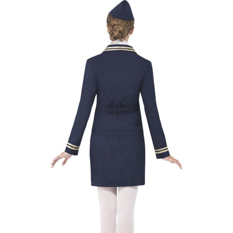 Airways Attendant Costume Blue Womens -2