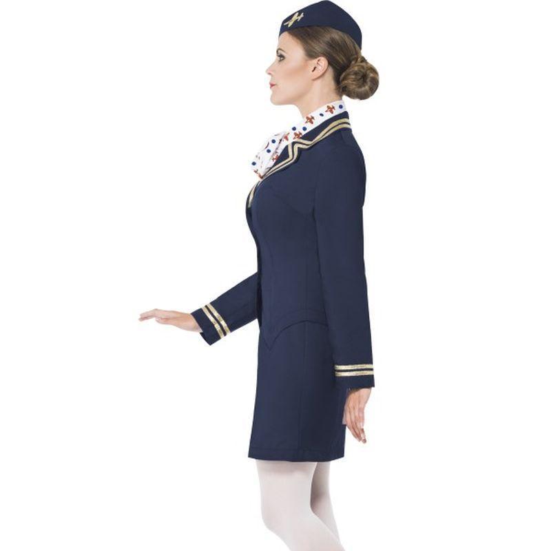 Airways Attendant Costume Blue Womens -3
