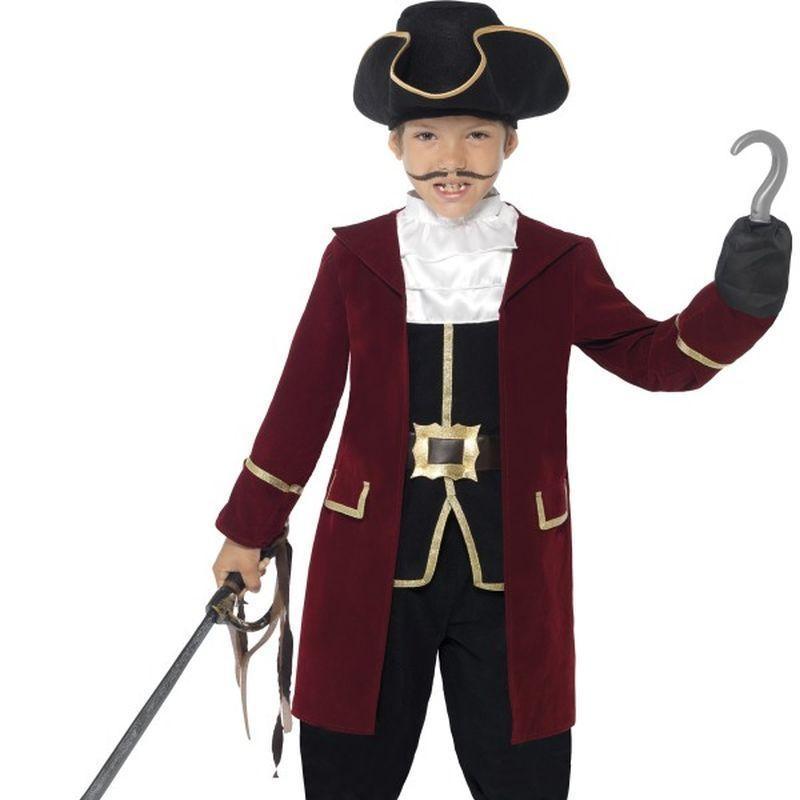 Deluxe Pirate Captain Costume, With Jacket - Small Age 4-6