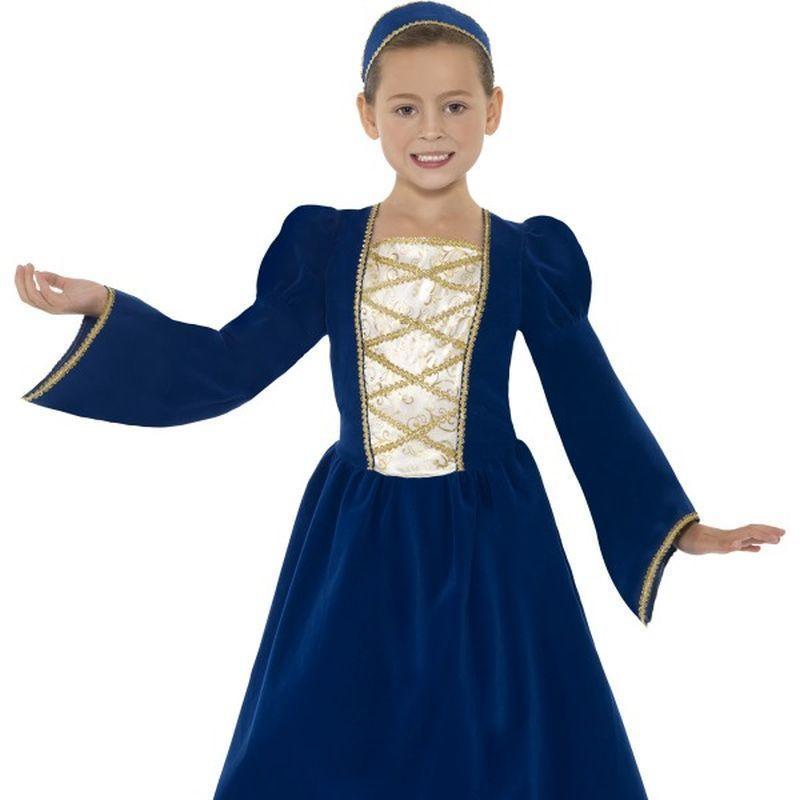 Tudor Princess Girl Costume - Medium Age 7-9 Girls Royal Blue
