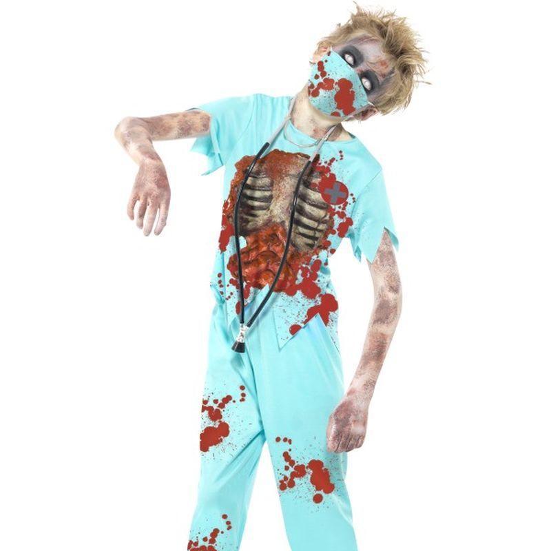 Zombie Surgeon Costume Kids Blue Boys -1