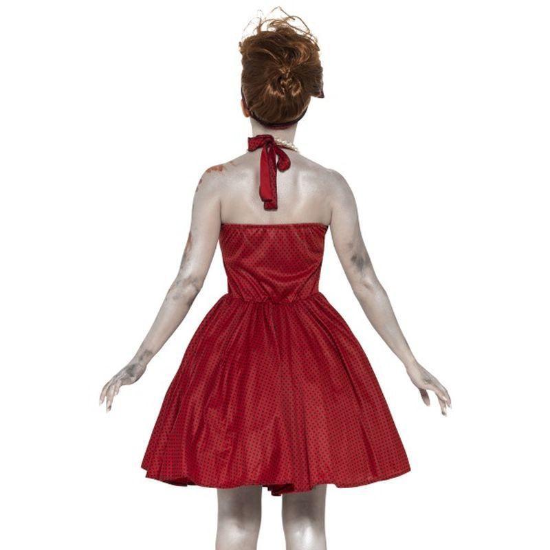 Zombie 50s Rockabilly Costume Adult Red Womens