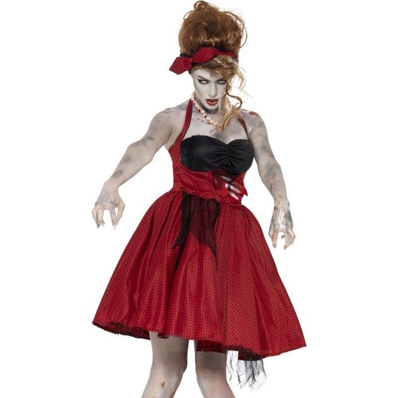 Zombie 50 's Rockabilly Costume - UK Dress 8-10