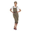 WW2 Land Girl Costume Adult Khaki
