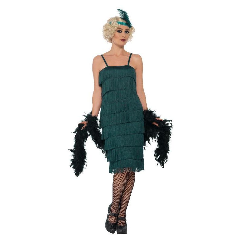 Flapper Costume Green Womens