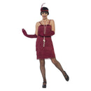 Flapper Costume Short Burgundy Red Dress