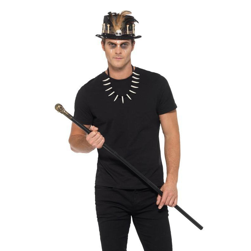 Voodoo Kit With Feather Top Hat Adult Black