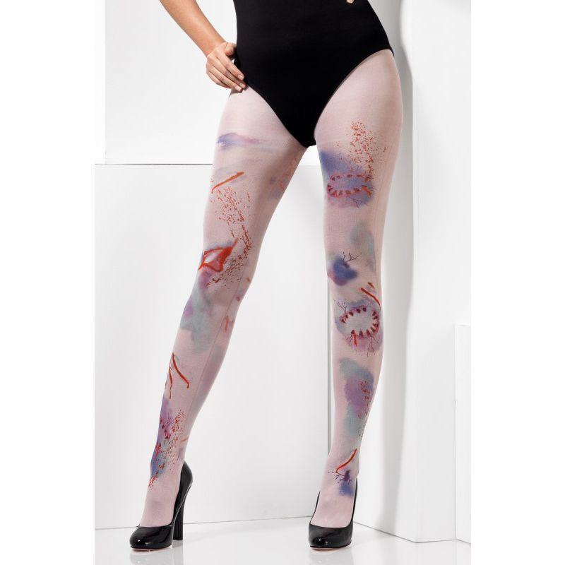Zombie Attack Opaque Tights Adult Nude Womens