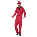 Zoot Suit Mens Red Gangster Costume