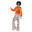 60s Groovy Flared Trousers Mens Adult White -1