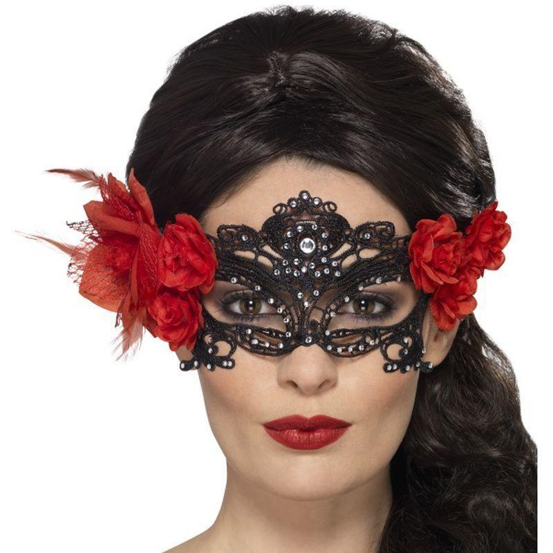 Day of the Dead Lace Filigree Eyemask - One Size