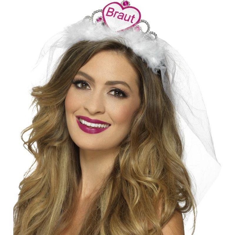 Braut Tiara Adult White Pink Womens -1