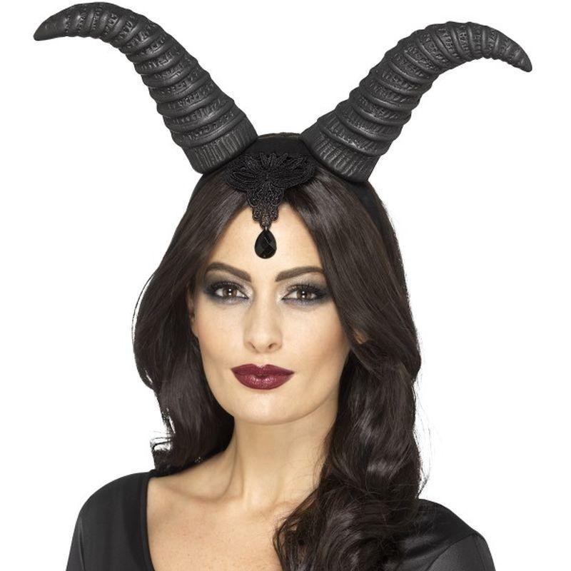 Demonic Queen Horns, on Headband - One Size