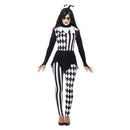 Sinister Female Jester Costume Adult Black