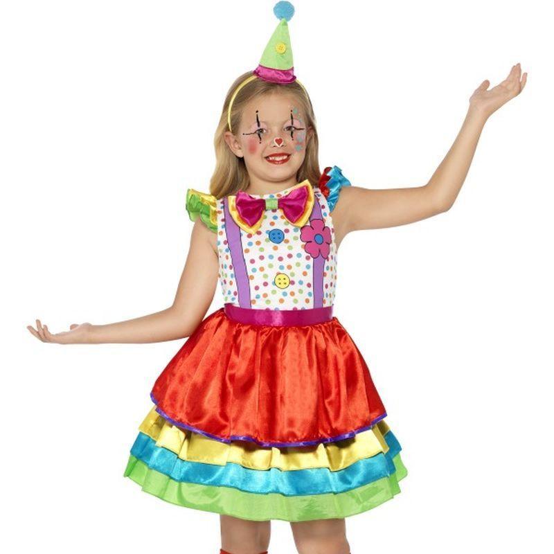 Deluxe Clown Girl Costume Kids Rainbow Girls -1