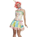 Vintage Clown Fever Deluxe Costume Adult White Blue Green