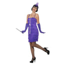 Flapper Dress Costume Adult Purple Headband Gloves