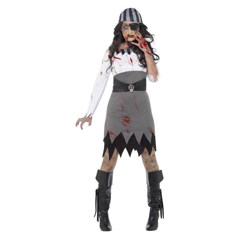 Zombie Pirate Lady Costume Grey Womens