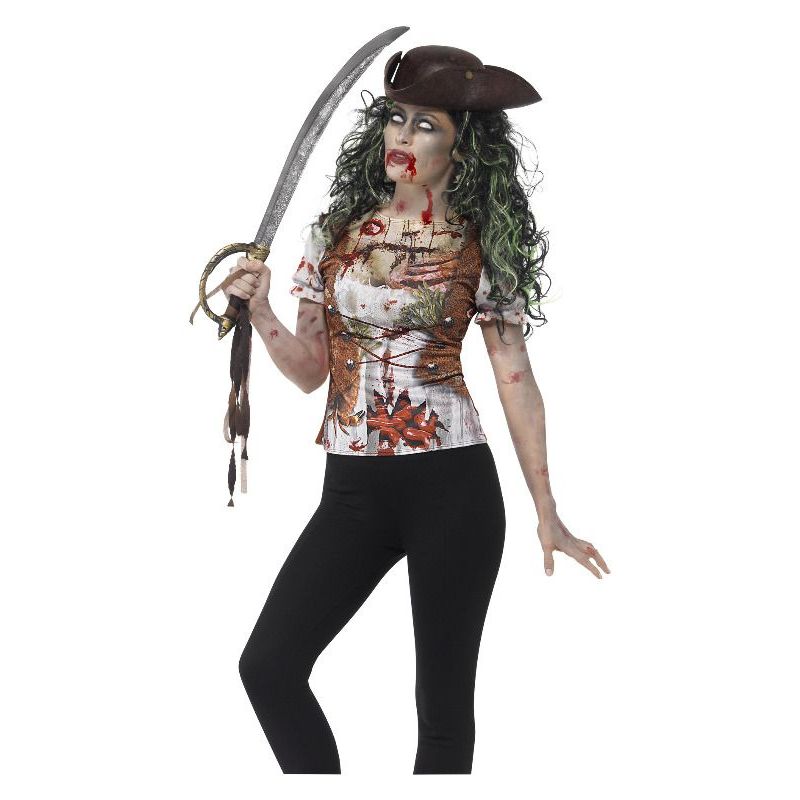 Zombie Pirate Wench T Shirt Adult Green Womens