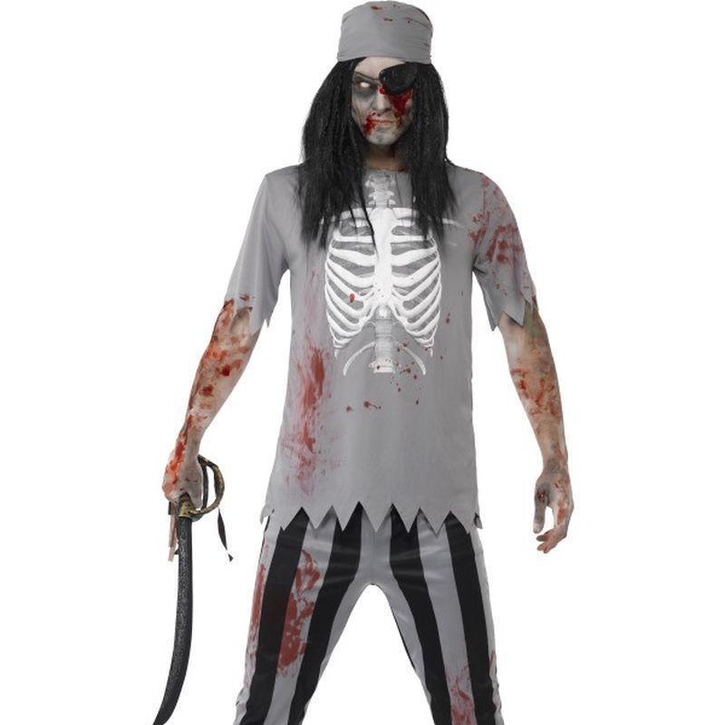 Zombie Pirate Costume Adult Grey Mens