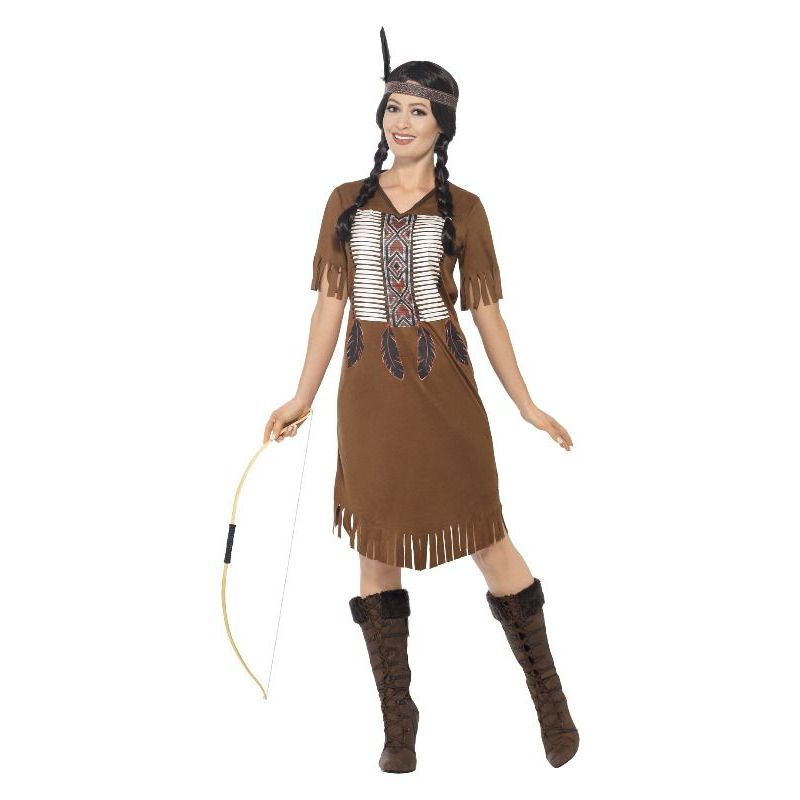 Native American Inspired Warrior Princess Costume Adult Brown Womens