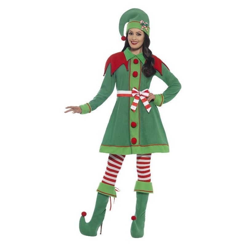 Deluxe Miss Elf Costume Green Womens
