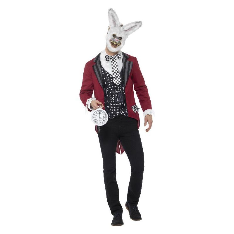 Deluxe White Rabbit Costume Adult Red Mens