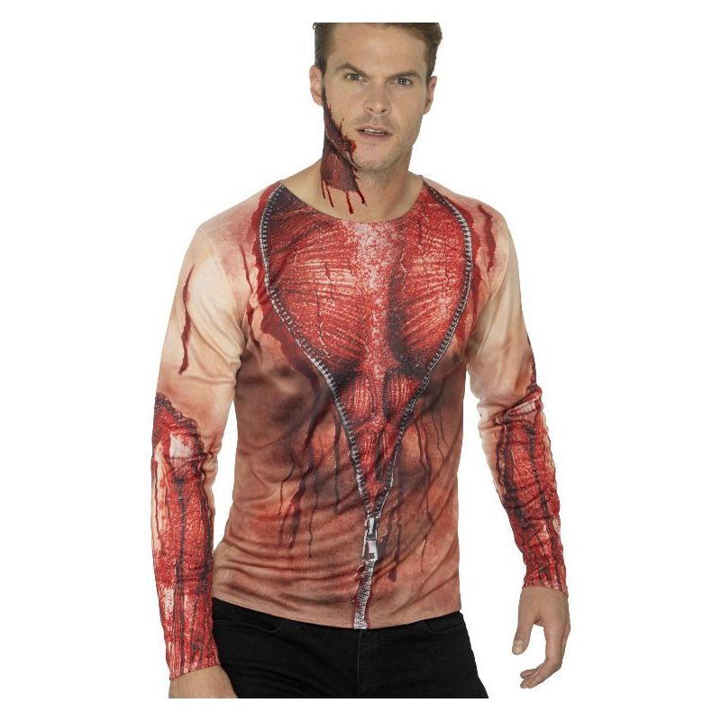 Ripped Skin T Shirt Adult Flesh Mens Pink