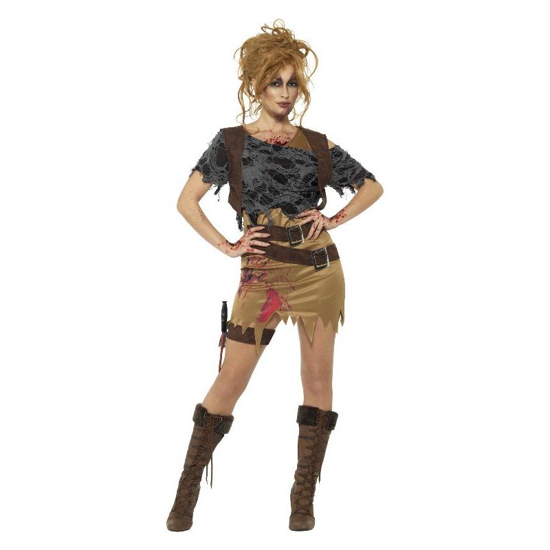 Deluxe Zombie Huntress Costume Adult Brown Womens