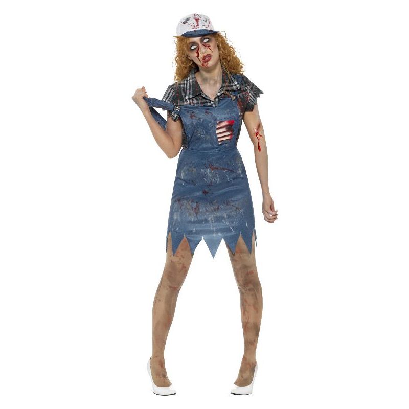 Zombie Hillbilly Costume Female Adult Blue Womens