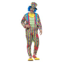 Deluxe Patchwork Clown Costume Male Adult Yellow Blue