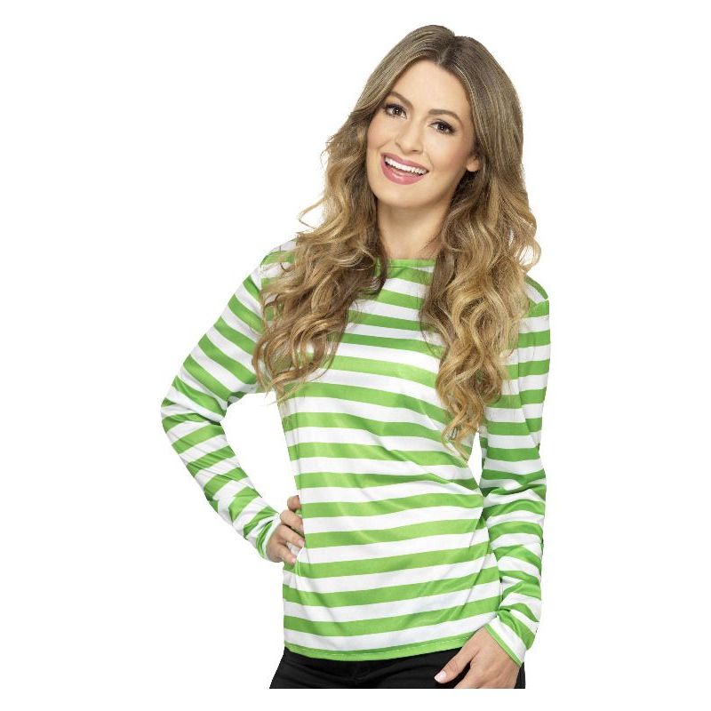 Stripy T Shirt Adult Green Mens