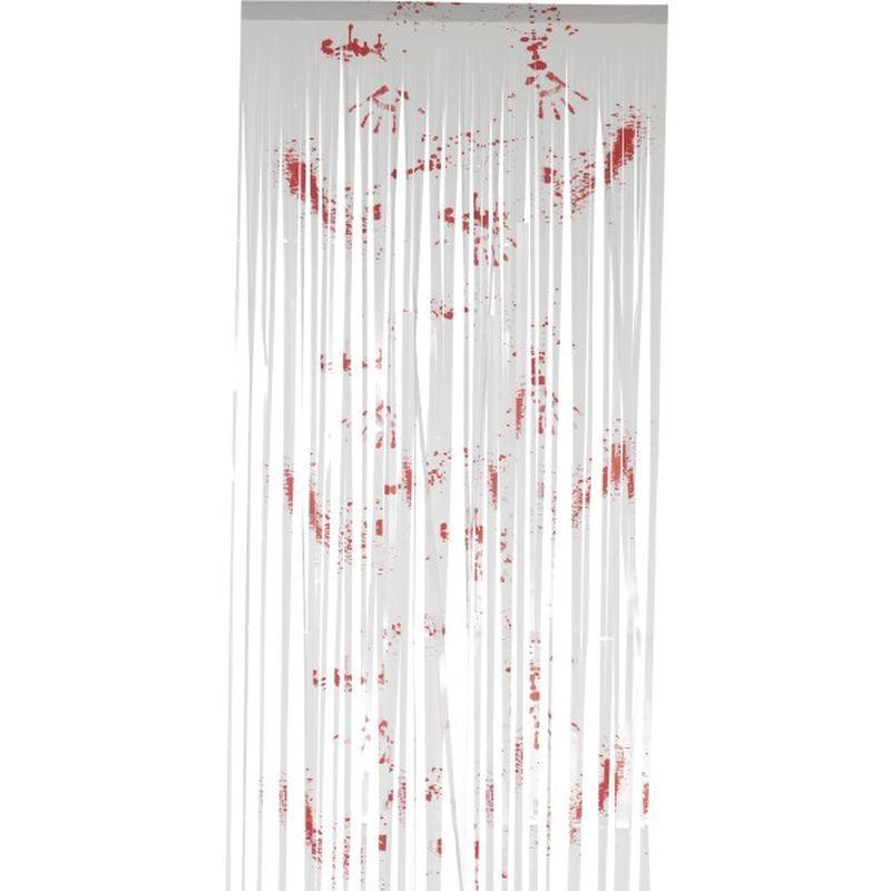 Blood Drip Shimmer Curtain Adult Red White Unisex -1