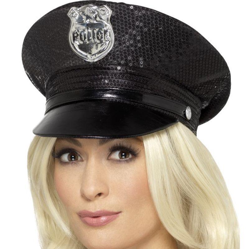 Fever Sequin Police Hat - One Size