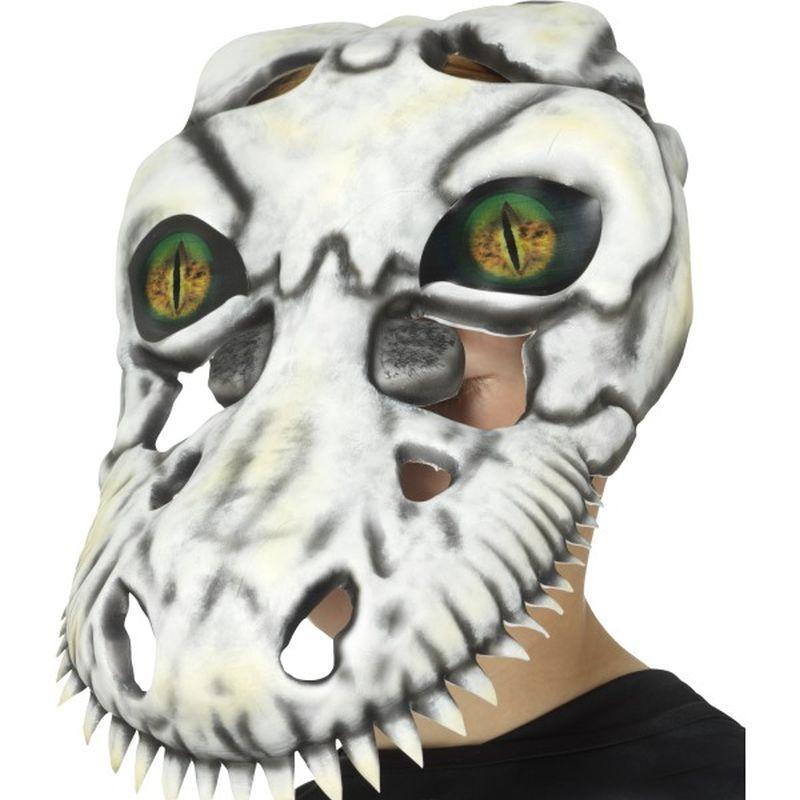 T-Rex Skull Mask, White - One Size