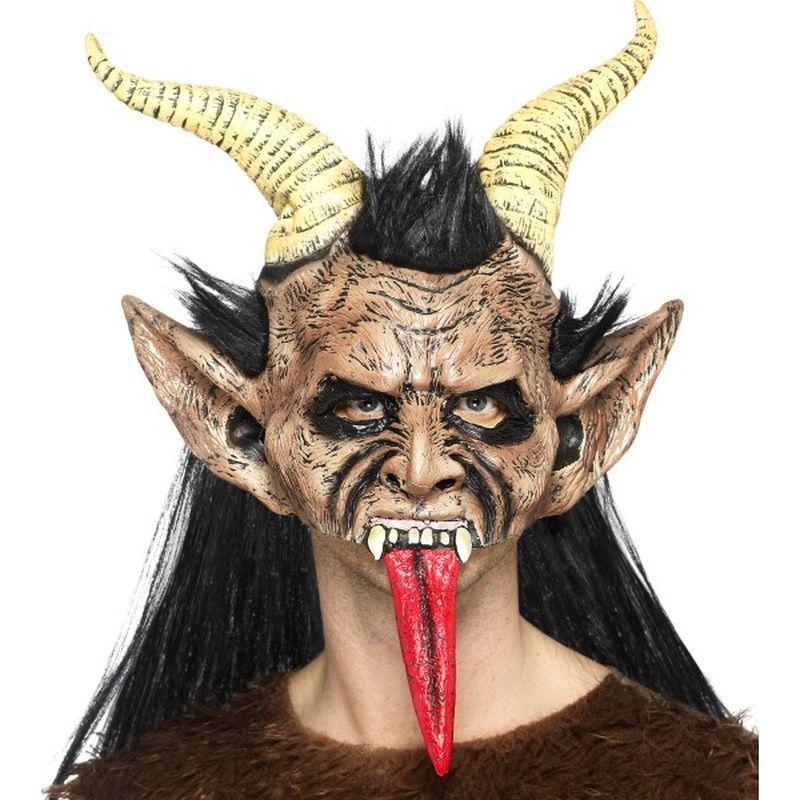 Beast Krampus Demon Mask Adult Brown Mens -1