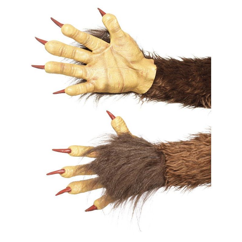 Beast Krampus Demon Gloves Adult Brown Mens -1