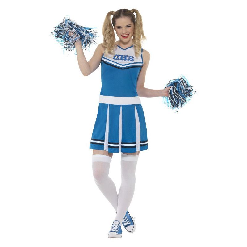 Cheerleader Costume Adult Blue Womens -1