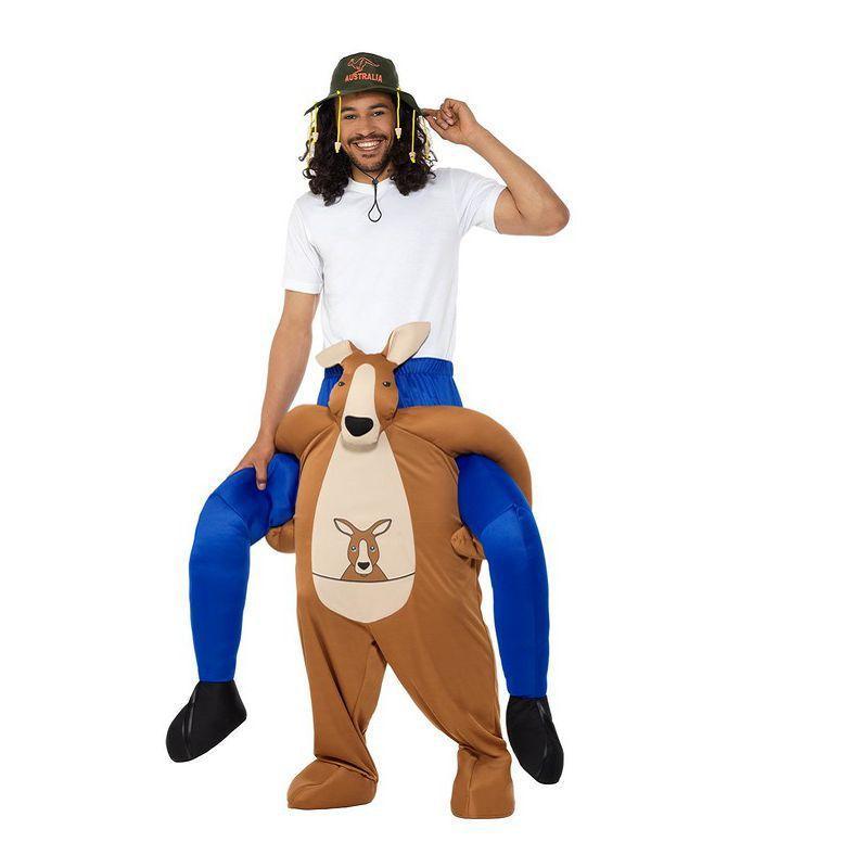 Piggyback Kangaroo Costume Adult Brown Mens