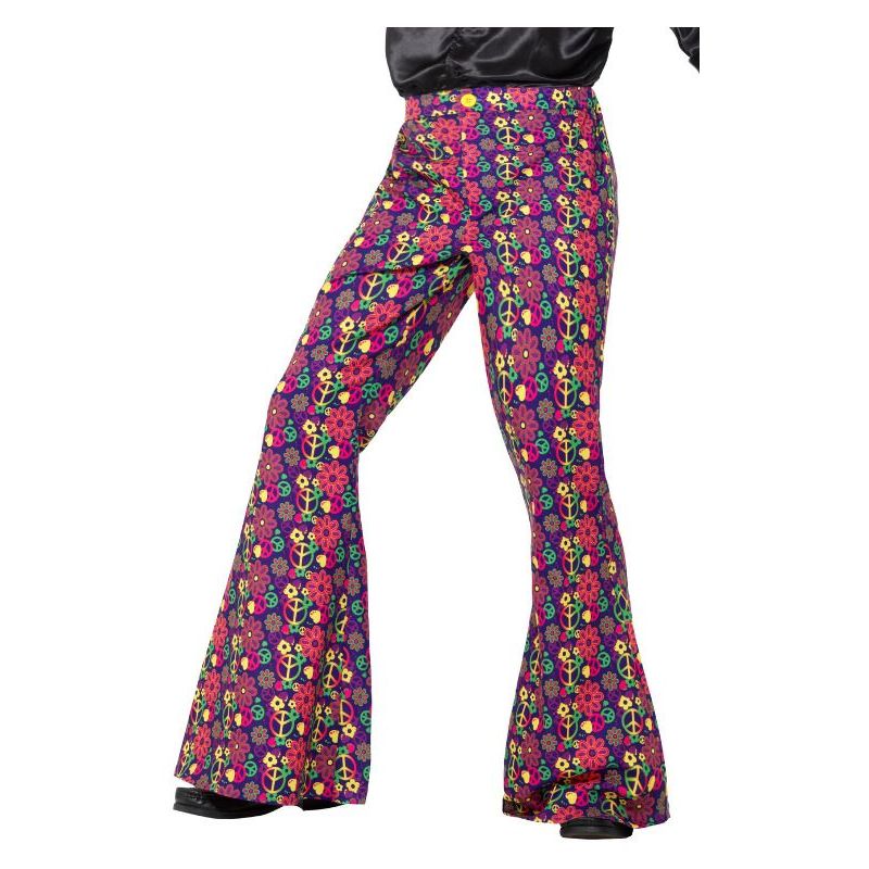 60s Psychedelic Cnd Flared Trousers Mens Adult Multi -1