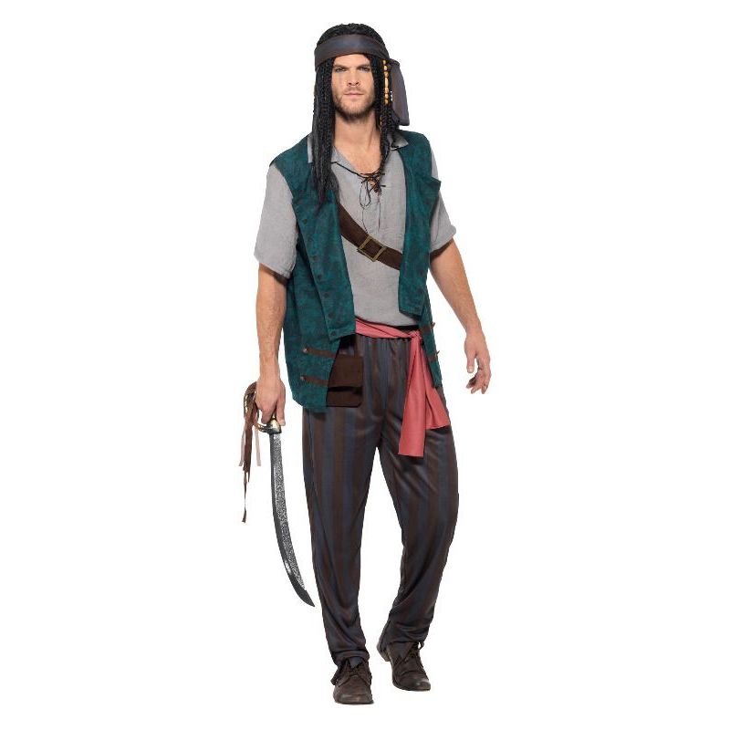 Pirate Deckhand Costume Adult Green Mens