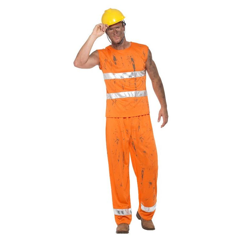 Miner Costume Adult Orange Mens