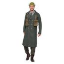WW2 British Office Costume with Trench Coat Gree Adult