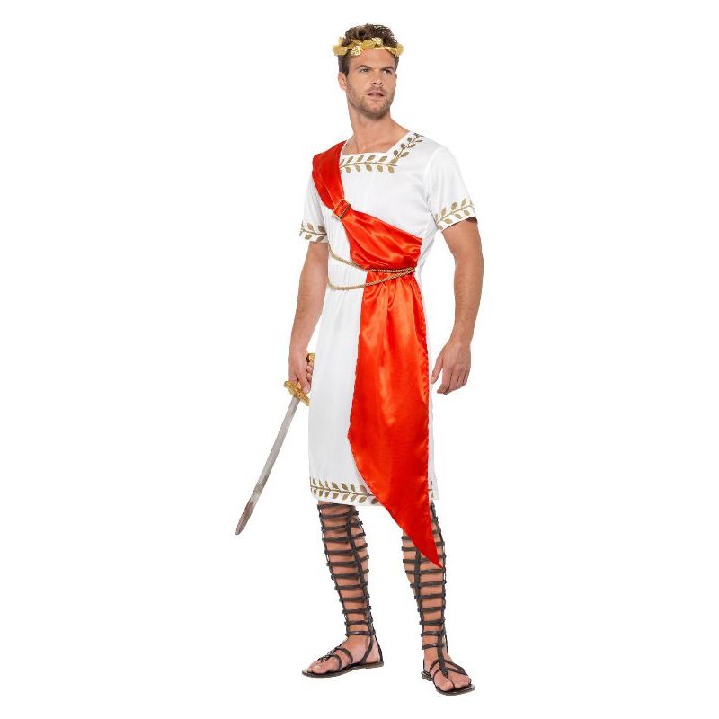 Roman Senator Costume Adult White Red Mens