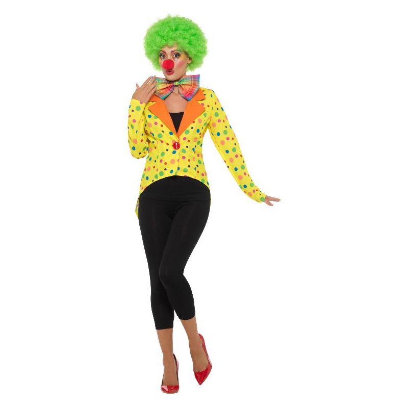 Colourful Clown Tailcoat Jacket Ladies Adult Yellow Womens