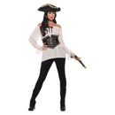 Deluxe Pirate Shirt Ladies Adult Ivory