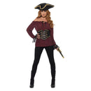 Deluxe Pirate Shirt Ladies Adult Red
