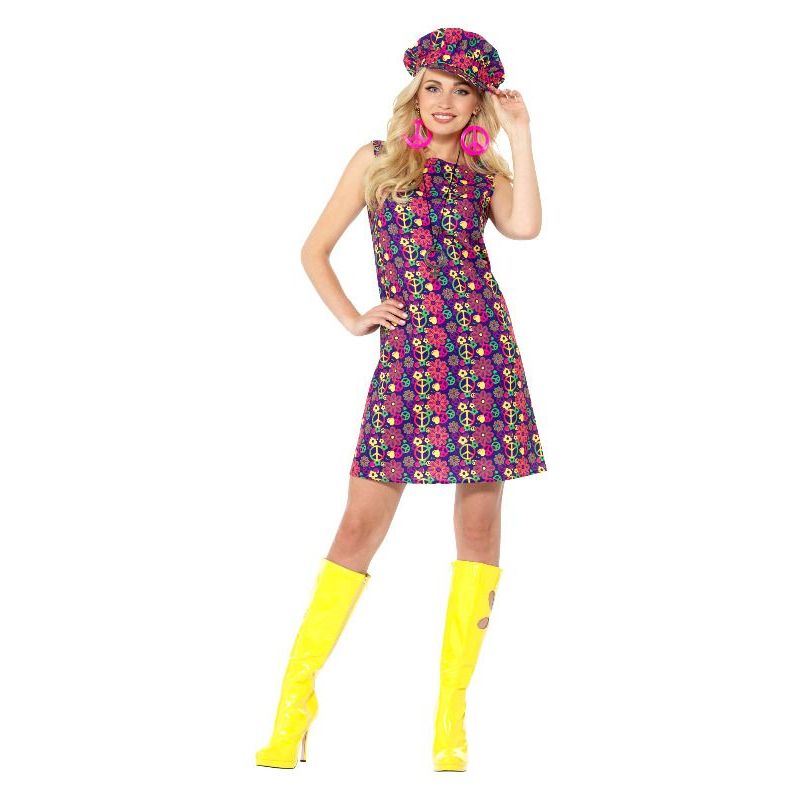 1960s Psychedelic Cnd Costume Adult Multi Womens -1