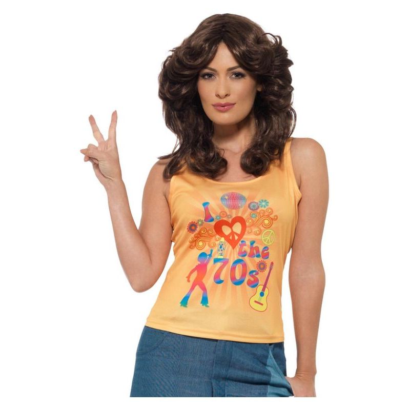 I Love The 70s Top Ladies Adult Yellow Womens